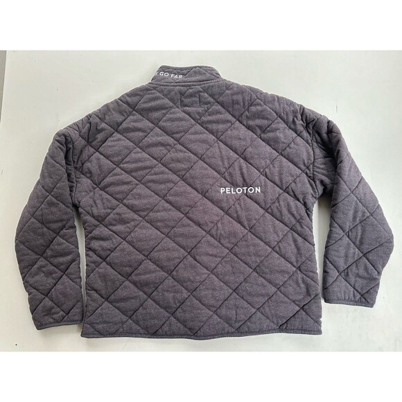 Peloton Cotton Blend Quilted Snap Front Jacket Shacket Heathered Gray - Large - Picture 7 of 8